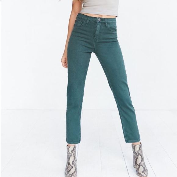 Urban Outfitters Denim - UO BDG Cropped Green Girlfriend Jeans